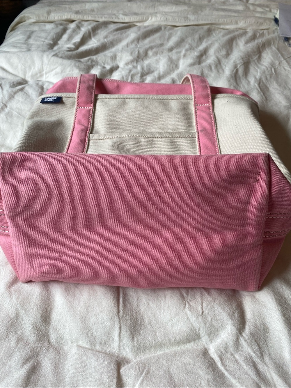 Lands' End medium tote long handles zip top - Picture 7 of 10